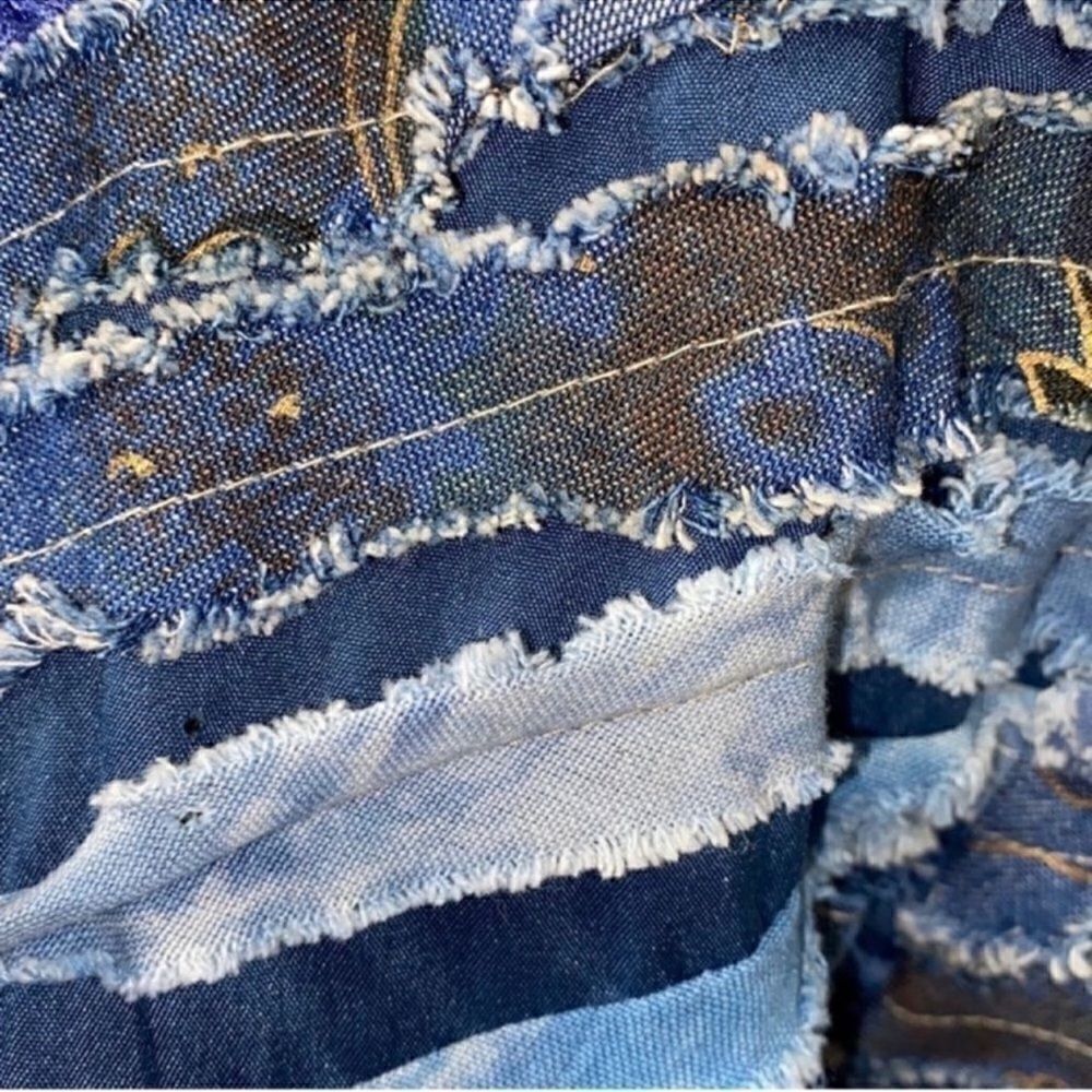 Women's PatchWork Blue Jacket - Picture 5 of 6